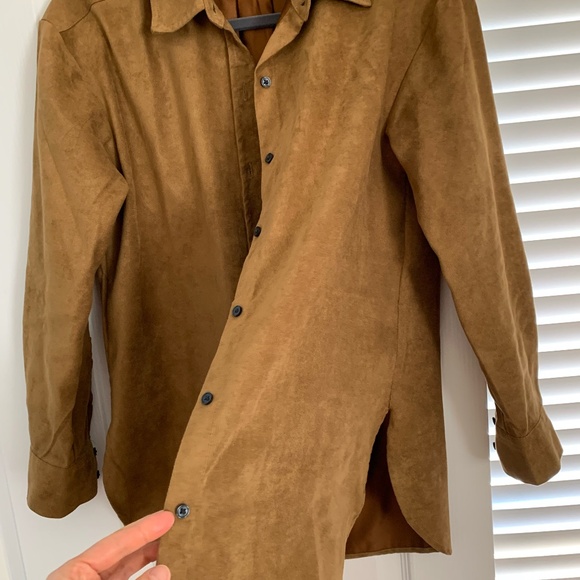 Women’s Banana Republic Oversized Vegan Suede Top in “Horse Hair” - Picture 2 of 5